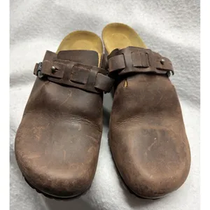 PAPILLIO Dana Wedge Clogs Sandals Oiled Brown Leather WOMENS 6.5 37 BIRKENSTOCK thumbnail 2