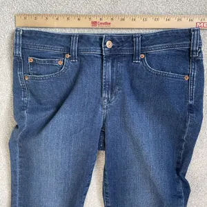 GAP '70s Flare Low Rise Denim Jeans Pants Blue Cotton Women's Size 10 Petite thumbnail 12