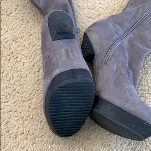 Luxury Rebel Gray Suede Knee High Platform Boots Size 7 thumbnail 8