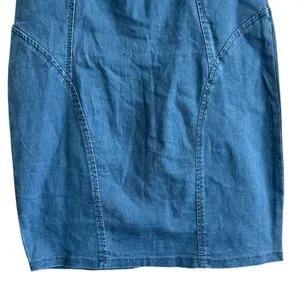 HELLO MOLLY The Eve Denim Mini Dress S Blue Sleeveless Cotton Stretchy thumbnail 8