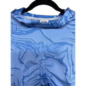 Gymshark Power Pullover Crop Top Blue Swirl Women’s Size XS‎ thumbnail 3