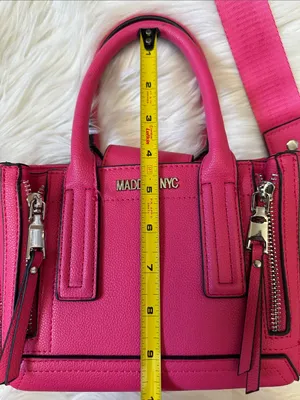 Madden NYC Hot Pink Mini Satchel with Detachable Strap & Rhinestone Pouch thumbnail 12