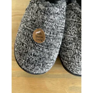 NWT Born Knit Sherpa Black and Gray Comfy Slip On Aztec Slippers Womens Small 6 thumbnail 4
