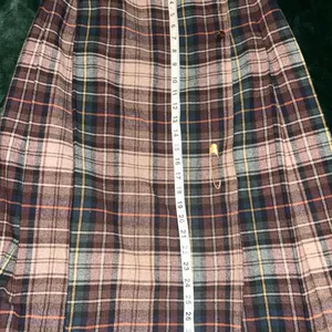 Vintage Classic Of Boston Women’s Brown Plaid Kilt Wrap Midi Skirt Sz 11 thumbnail 3
