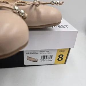 Nine West Women’s Beige Nude Ballet Flats Slip-On Round Toe Bow Bead Size 8 NIB thumbnail 8