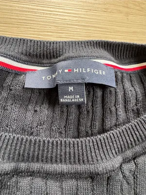 Tommy Hilfiger Navy Cable-knit Crewneck Sweater thumbnail 2
