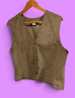 Cute classic norm gorpcore Orvis felt buttonfront vest costume everyday 90s thumbnail 1