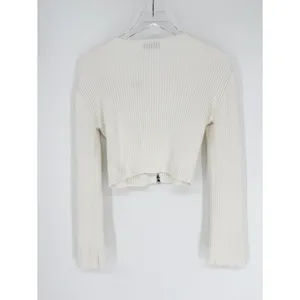 White Fox Boutique From the Heart Full Zip Sweater Women's S/M White Coastal thumbnail 3