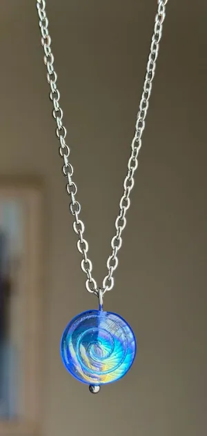 Handmade spiral swirl uzumaki funky boho fairy style simple necklace🌀 thumbnail 1