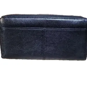 Coach Ashley Leather Wallet Accordion 3 Side Zip Black Wristlet thumbnail 3