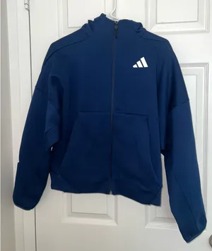 Adidas Navy Zip-Up Jacket thumbnail 1