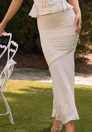 House of CB Lana Vintage Cream Broderie Anglais Maxi Skirt thumbnail 1