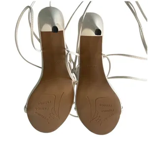 NWT White Strappy Sandals no size on sandals see size chart and measurements thumbnail 3