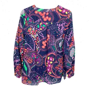 Lilly Pulitzer Garden Menagerie Providence Blouse Purple Red Floral Size Small thumbnail 3