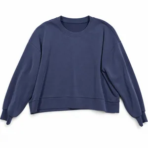 Lululemon XL Perfectly Oversized Cropped Crew Softstreme Night Sea Sweatshirt thumbnail 3