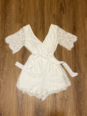 Boutique White Lace Romper thumbnail 1