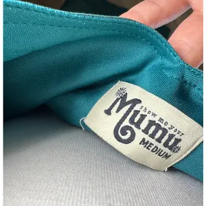 VINTAGE show me your Mumu Maxi Dress Size Medium Teal thumbnail 3