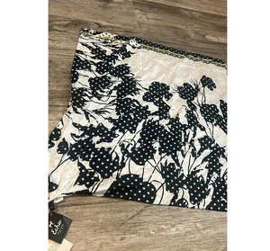 Echo 100% Silk Scarf Square With Peony Flowers Floral Pink Yellow BLACK NWT #46 thumbnail 3