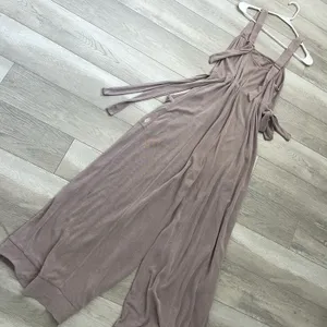 Free People Jumpsuit wide leg its a cinch womens Purple (medium) athleisure boho thumbnail 9