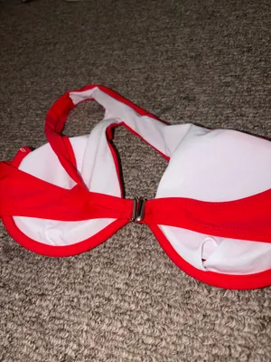 SHEIN red one shoulder bikini set thumbnail 3