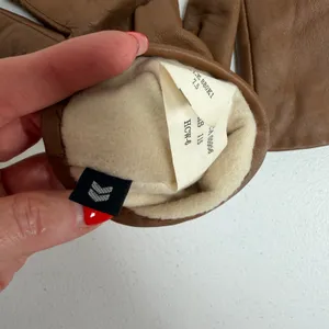 Aris Isotoner 7.5 Gloves Tan Brown Leather Thinsulate Insulated Winter Warm thumbnail 4