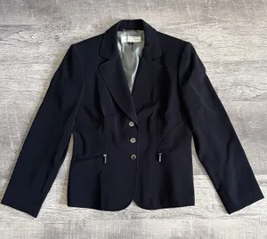 Tahari Arthur S Levine Tailored Black Blazer Suit Jacket Womens 6P Button Lined thumbnail 1