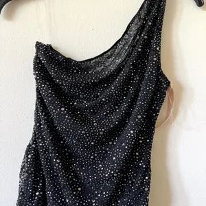 Oh Polly Zahira Embellished One-Shoulder Mini Dress in Black Size 4 New thumbnail 8