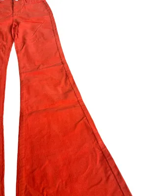 Edikted Bright Orange Corduroy Pants Flare Leg Casual Bold Size XS Women's NWT thumbnail 4