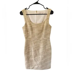 Tory Burch Emma Golden Yellow Tweed Sheath Dress thumbnail 9