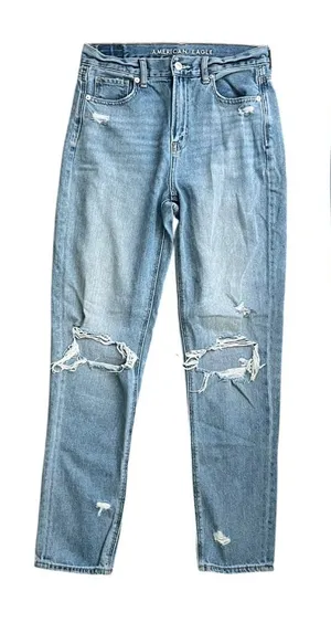 American Eagle Outfitters Light Blue Mom Jeans 4 Long thumbnail 1