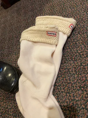 Hunter Boots Black  with Cable Knitted Tall Inserts thumbnail 5