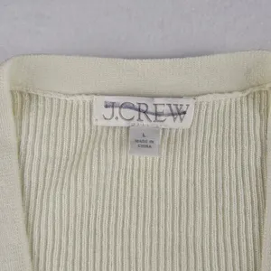 J. Crew NEW Cashmere silk blend‎ sweater shell Cream Ribbed Sleeveless Size L thumbnail 5