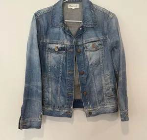Madewell The Jean Jacket Women Size Small Blue Denim 100% Cotton 1655 thumbnail 3