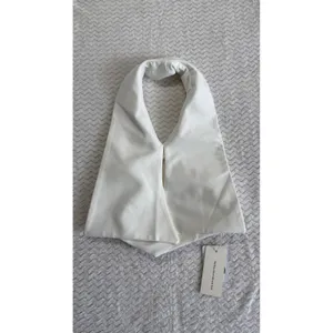 Commense White Draped Halter Top V-Neck Pointed Hem OA24061/T Small NEW thumbnail 2