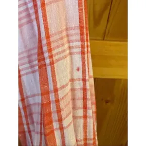 Tommy Bahama Women’s Orange Plaid Linen Long Sleeve Button Up Shirt Size XS (668 thumbnail 4