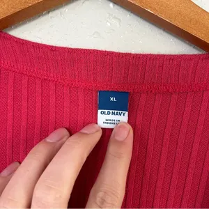 Old Navy Pink Ribbed Cardigan Single Button XL Valentine’s Day Casual thumbnail 2