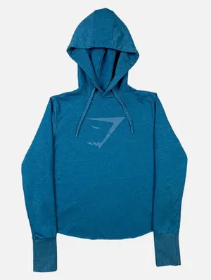 Gymshark Cropped Workout Yoga Hoodie with Criss Cross Open Back Women's Size L thumbnail 1