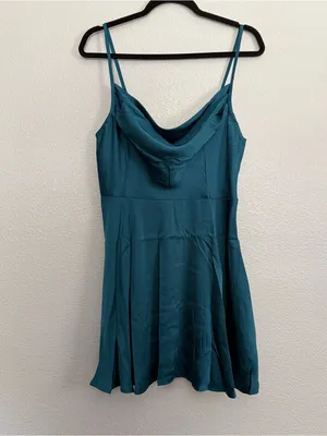NEW Cupshe Cowl Neck Satin Short Mini Dress Cami Strap Formal Dress Medium thumbnail 2