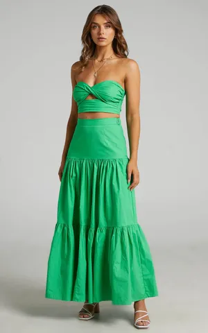 RUNAWAY THE LABEL - Green Ayla Maxi Skirt thumbnail 1