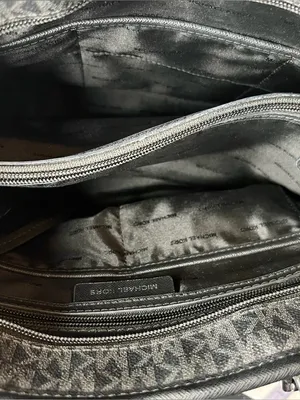 Michael Kors Black Signature MK Logo Jet Set Tote Bag with Front Pocket thumbnail 16