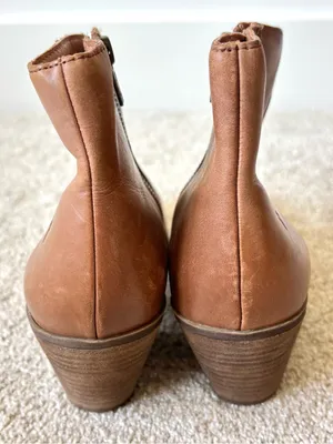 Frye Jennifer Ankle Booties Brown Leather Round Pointed Toe Western thumbnail 11