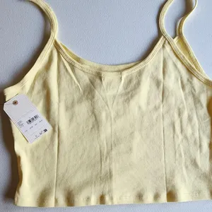 NWT BILLABONG Yellow crop top with gold embroidery Size L thumbnail 3