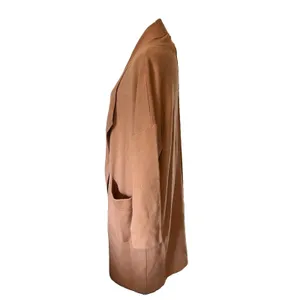 By Design Camel Long Open Front Coatigan Cardigan Pockets L M16512M Minimalist thumbnail 2