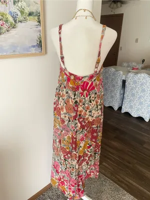Natural Life Patti Side Slit Maxi Dress in Vintage Summer Floral Size Small thumbnail 6