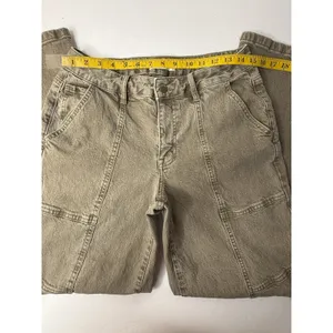 RSQ Jeans Womens Sz 27 Denim Mid Rise Wide‎ Leg Baggy Pants Hippie Grunge Tan thumbnail 6