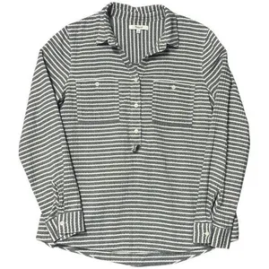 Madewell Stripe Lightweight Long Sleeve Button Up Coastal Comfort Travel S thumbnail 2