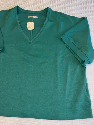 NEW! We the Free People TELL ME WHY TEE Green V-Neck Relaxed Boxy Pullover M thumbnail 5