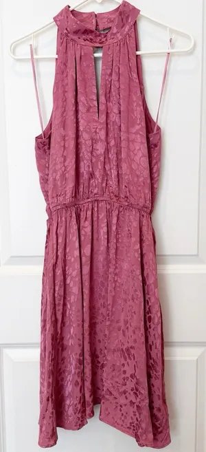 Anthropologie Burnout‎ Halter Mini Dress Size Medium Romantic Coquette Fairy thumbnail 1