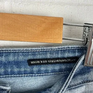 Abercrombie & Fitch high rise girlfriend patchwork jean thumbnail 3
