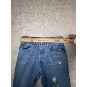 Levi's Women's Premium Denim 501 Jeans 28x30 Distressed Button Fly thumbnail 10